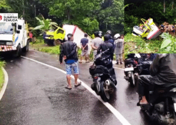 truk terperosok ke jurang