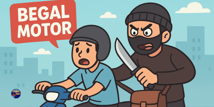 Aksi begal motor di Cirebon