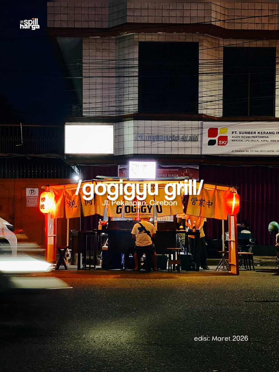 Gogigyu Cirebon menyajikan Ramen Curry Original dengan beef saikoro juicy, kuah curry gurih, dan aroma grill khas Japanese street grill.
