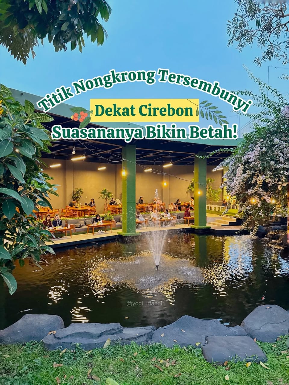Titik Teh Kuningan, Tempat Nongkrong Adem dengan Suasana Asri menawarkan pemandangan hijau, gemericik air, dan suasana nyaman dekat Cirebon.
